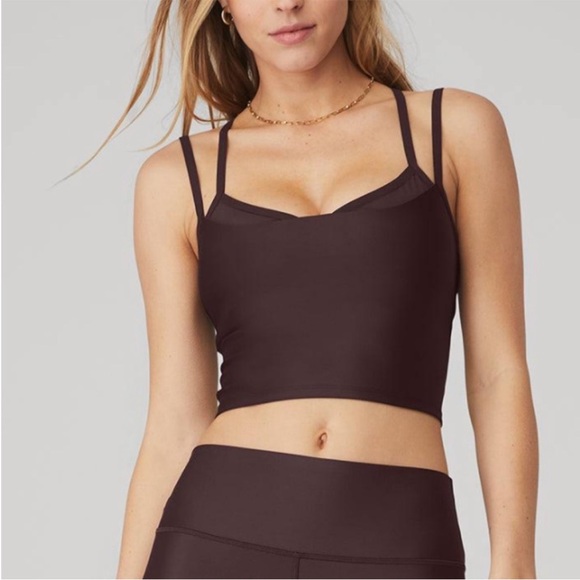 Alo Airlift Bra Tank in Raisin - Picture 1 of 5